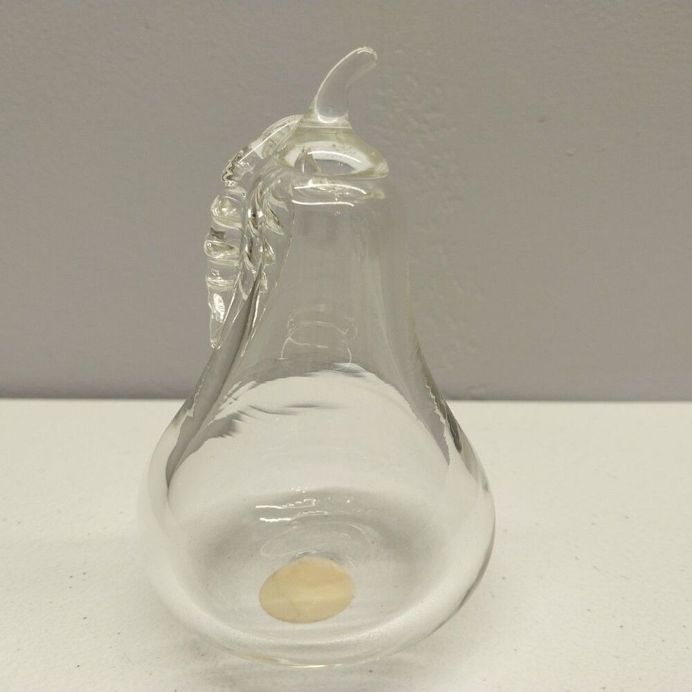 Vintage Princess House Handblown Glass Pear Figurine Paperweight USA 4.5"